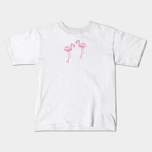 Made of flamingo with pink paw prints Kids T-Shirt